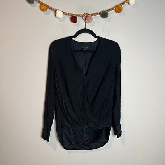 Rag & Bone Dean Silk High Low Long Sleeve Top - Picture 2 of 6